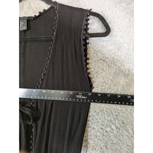 Open Front Black Gauzy Lined Romper Shorts Size Large Forever 21 - Picture 5 of 8